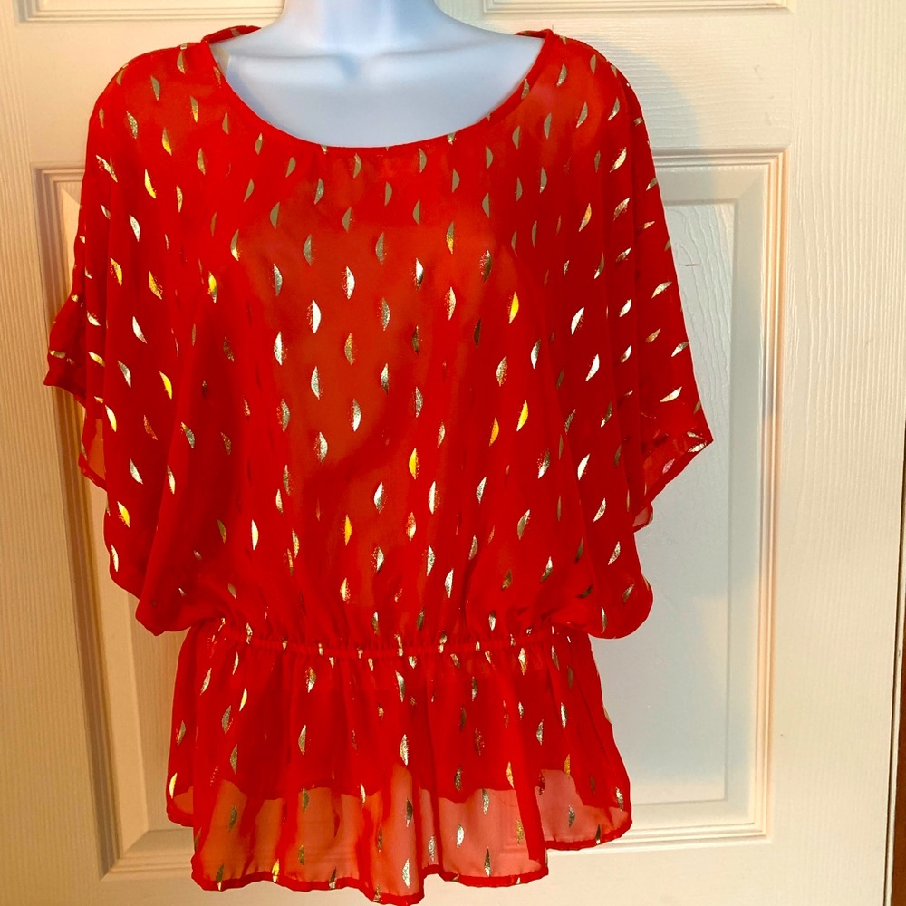 Miami loose fit blouse with gold accents size small